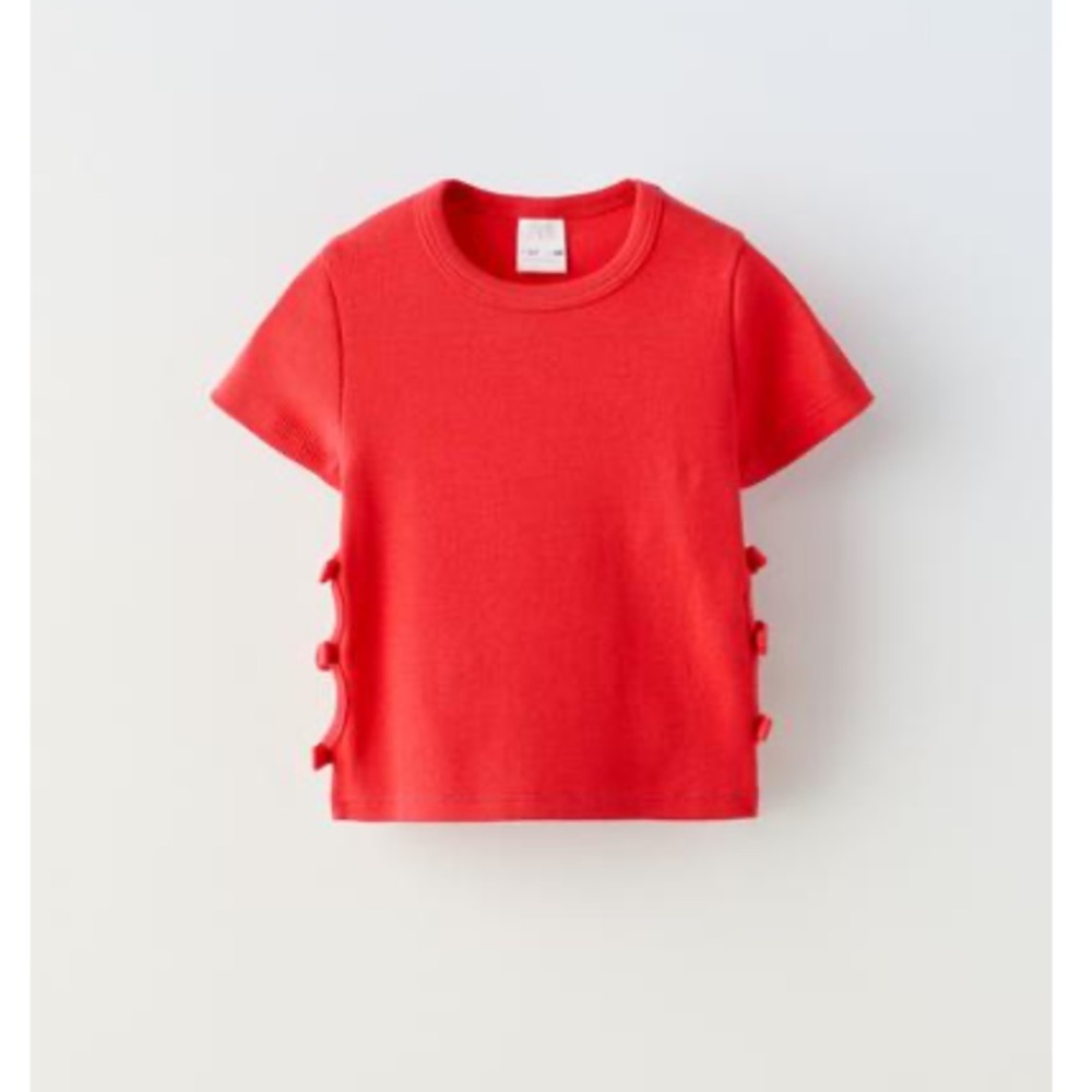 Red Kids T-Shirt with Side Ties